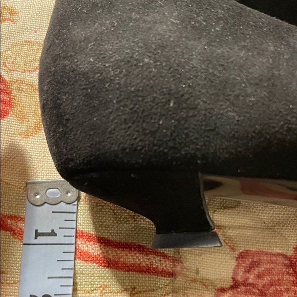 Prada Sleek Black Suede Kitten Heel Semi Square Ankle Booties Bags & Box - Picture 6 of 12